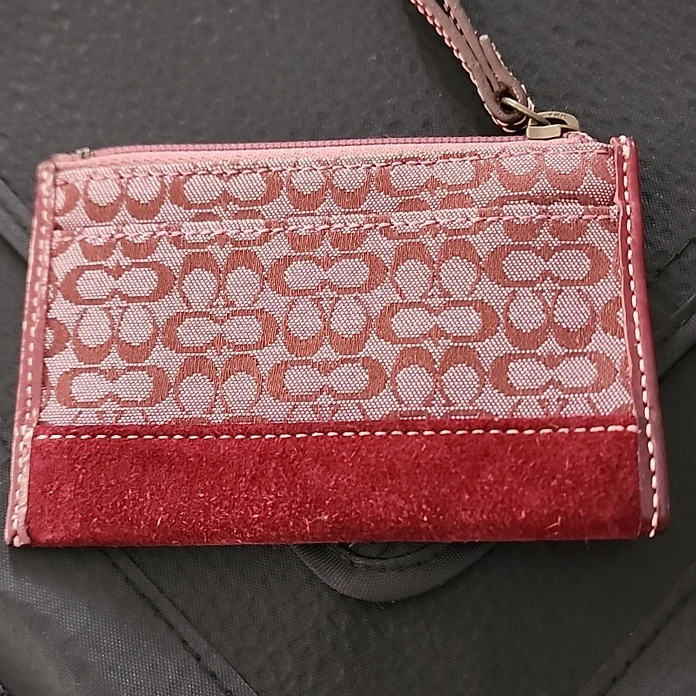 Coach Signature Pink and Red Wallet - Picture 2 of 4